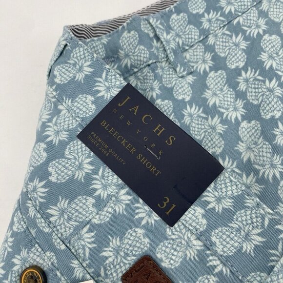 Jachs New York Size 31 Bleecker Fit Shorts 8.5" Light Blue Pineapple Print - Picture 5 of 6